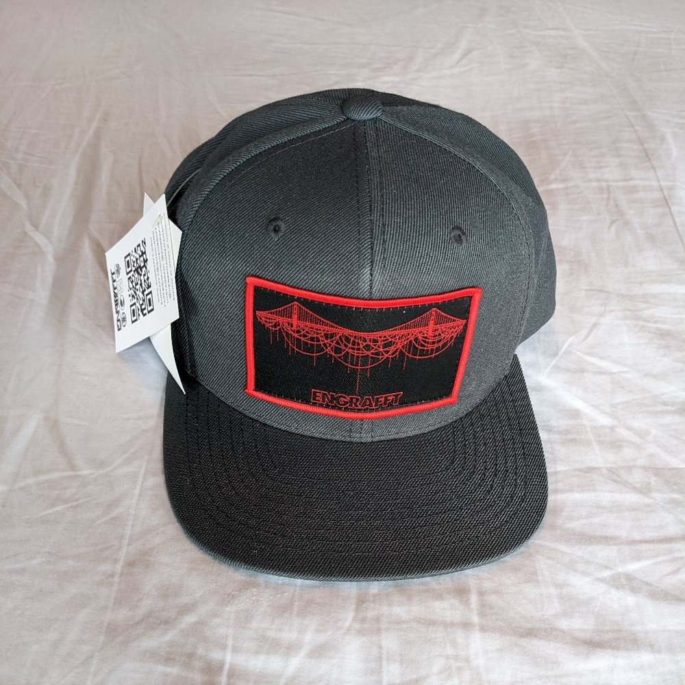 Engrafft men's grey and red orange baseball cap with adjustable size hat